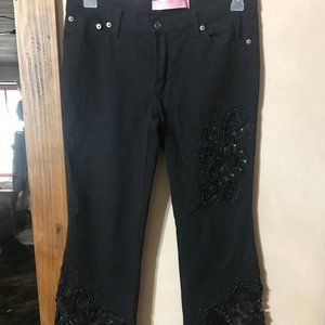 BLACK BEADED JEAN